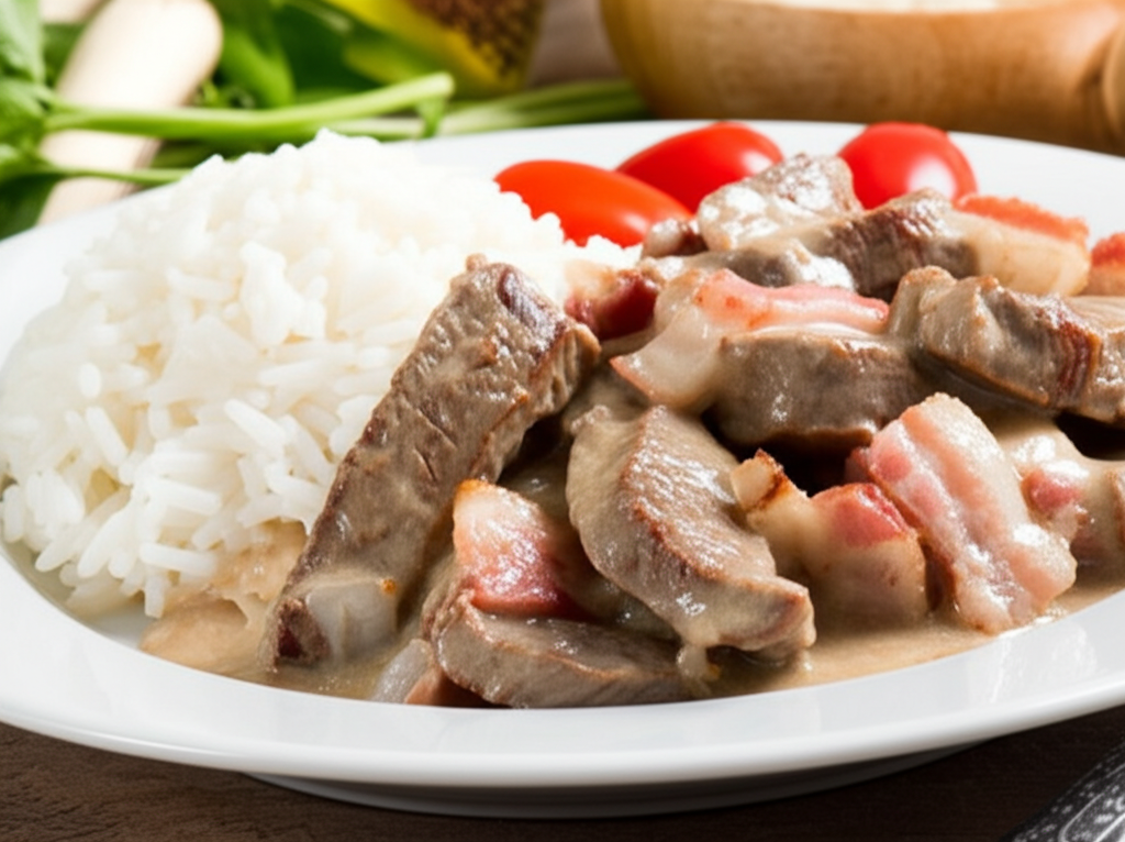 Alcatra Cremosa com Arroz e Bacon em Minutos!