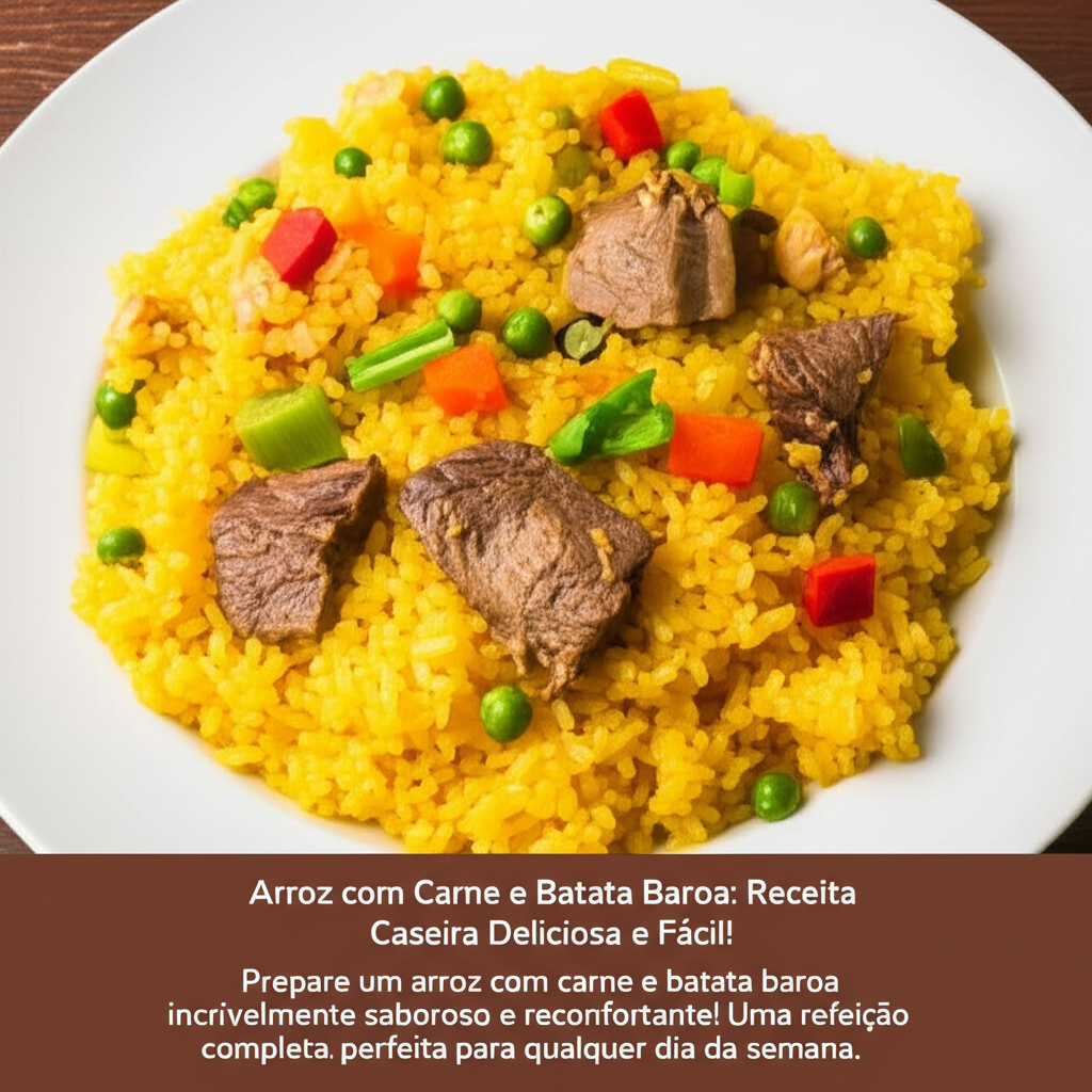 Arroz com Carne e Batata Baroa: Receita Caseira Deliciosa e Fácil!