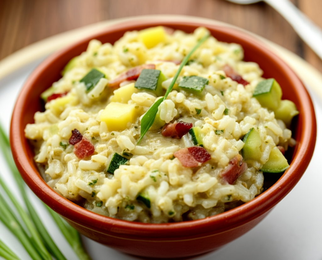 Arroz Cremoso com Legumes e Bacon: Rápido e Delicioso!
