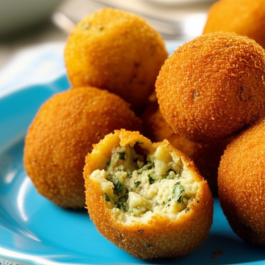 Bolinhos de Bacalhau e Presunto Rápidos e Deliciosos!