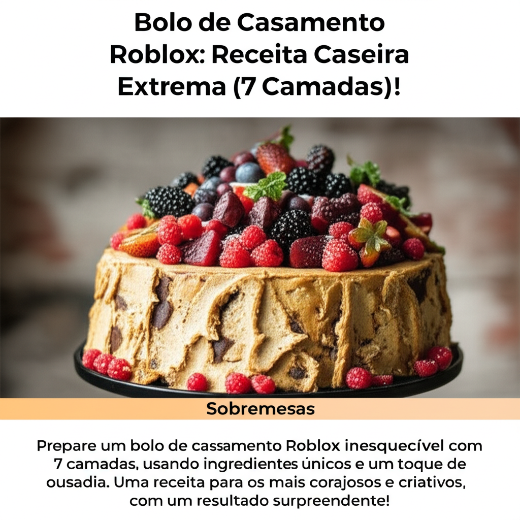 Bolo de Casamento Roblox: Receita Caseira Extrema (7 Camadas)!