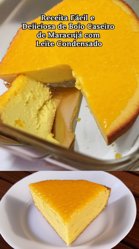 Receita Fácil e Deliciosa de Bolo Caseiro de Maracujá com Leite Condensado