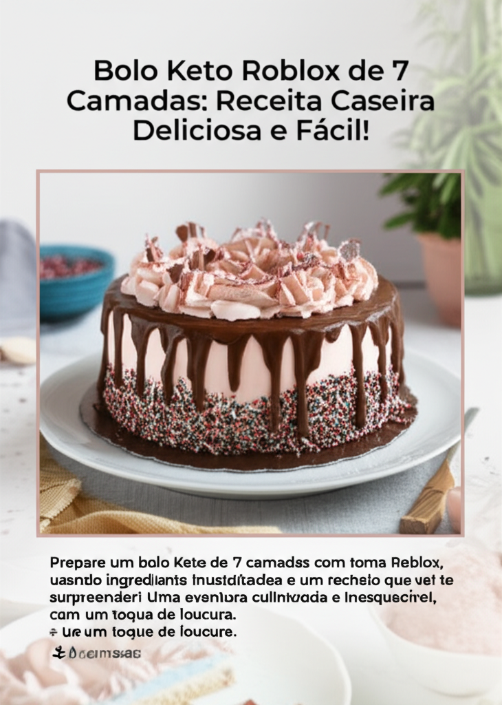 Bolo Keto Roblox de 7 Camadas: Receita Caseira Deliciosa e Fácil!