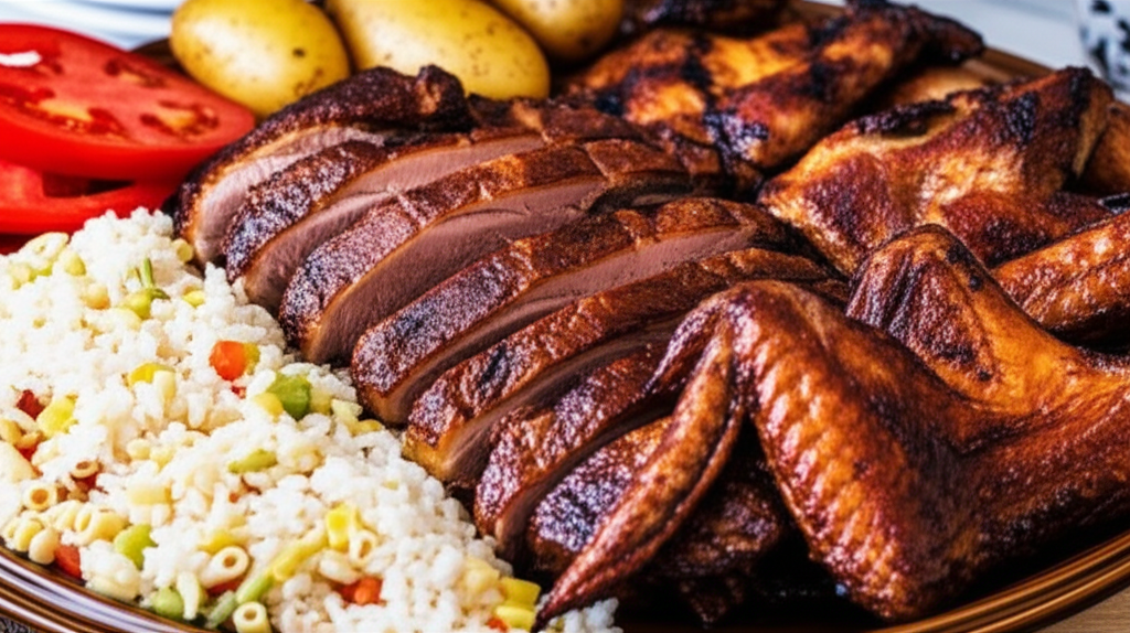 Churrasco Festivo com Arroz, Massa e Delícias Carnudas!