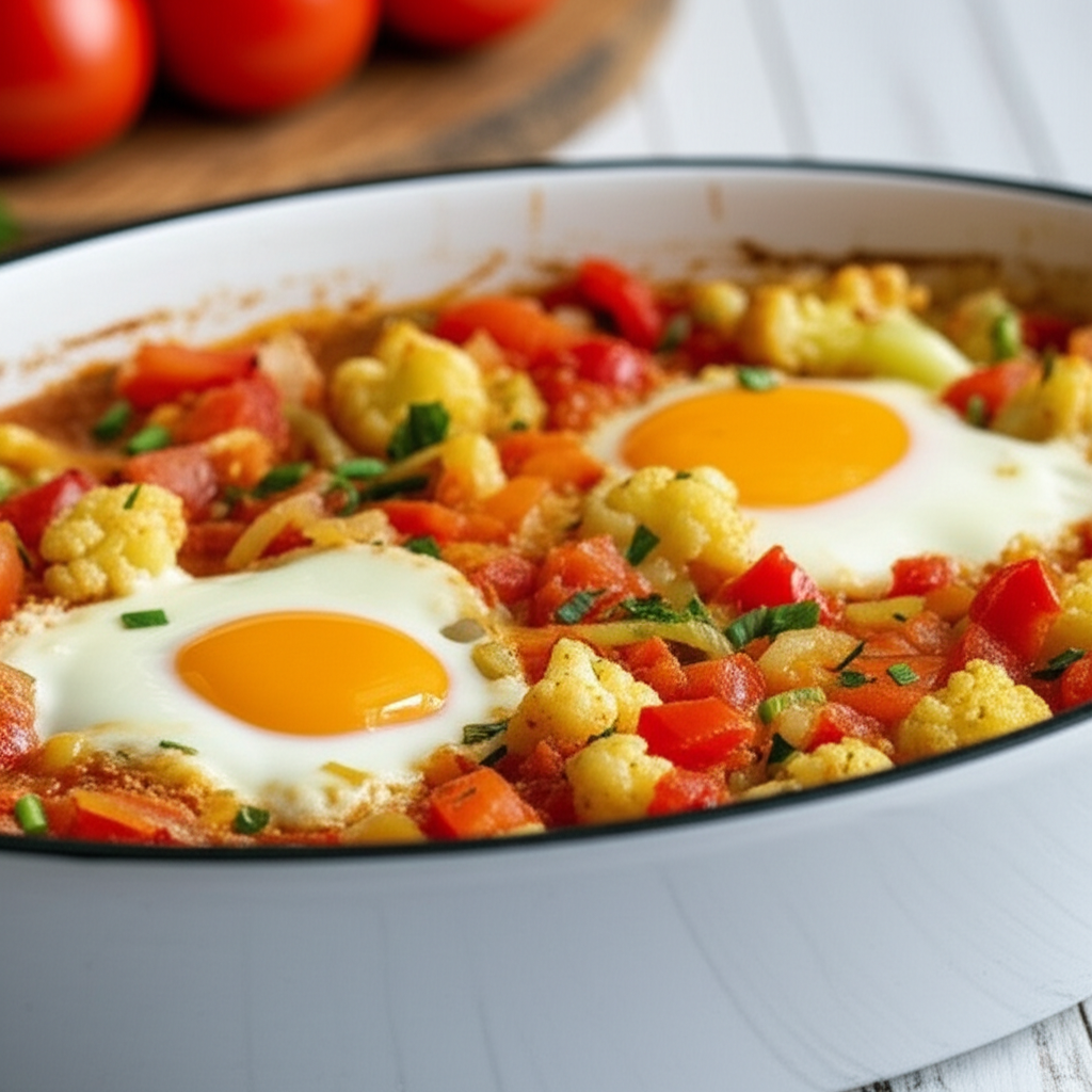 Couve-Flor Cremosa com Tomates e Ovos: Receita Fácil e Saborosa