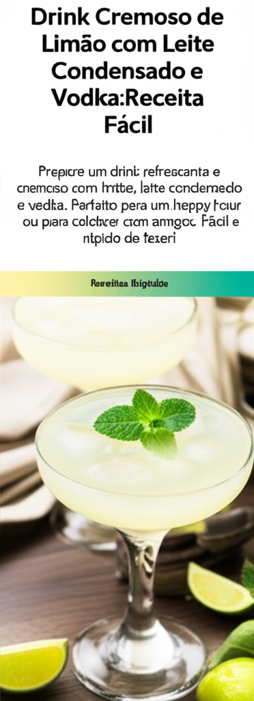 Drink Cremoso de Limão com Leite Condensado e Vodka: Receita Fácil