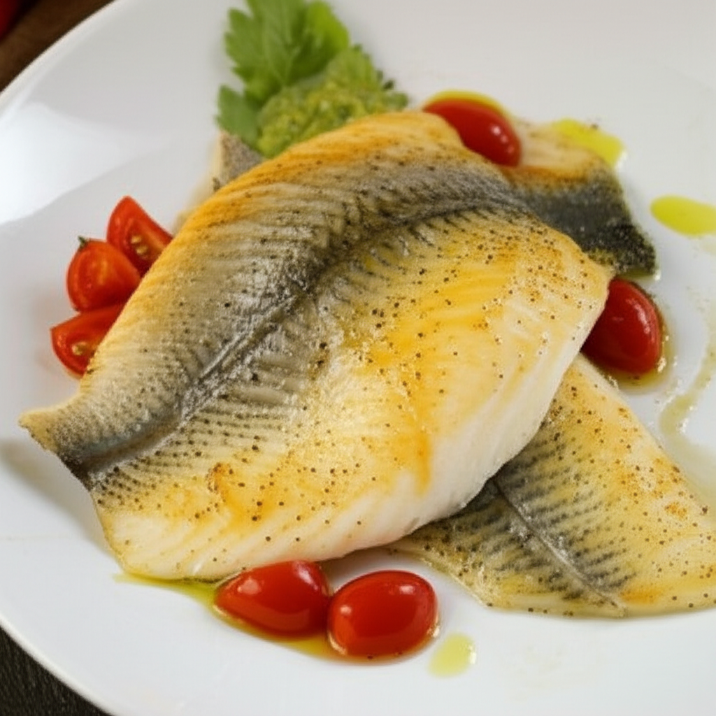 Filé de Merluza Delicioso com Espinafre e Tomate Cereja