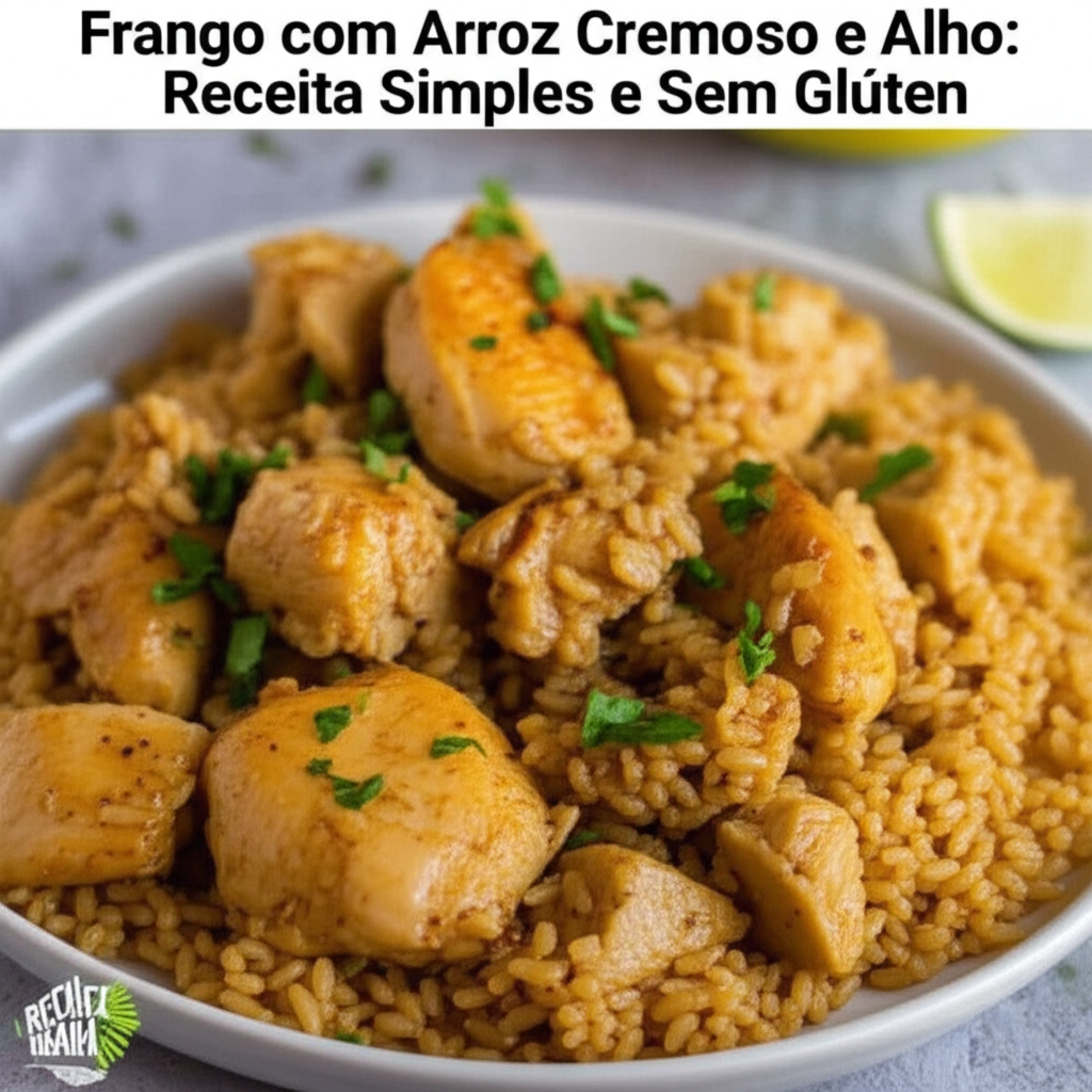 Frango com Arroz Cremoso e Alho: Receita Simples e Sem Glúten