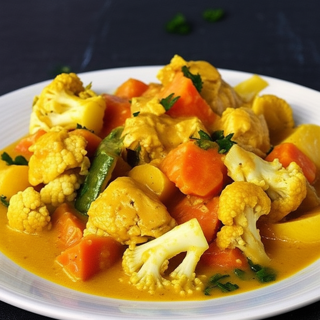 Frango com Curry, Batata e Couve-Flor: Receita Fácil e Caseira