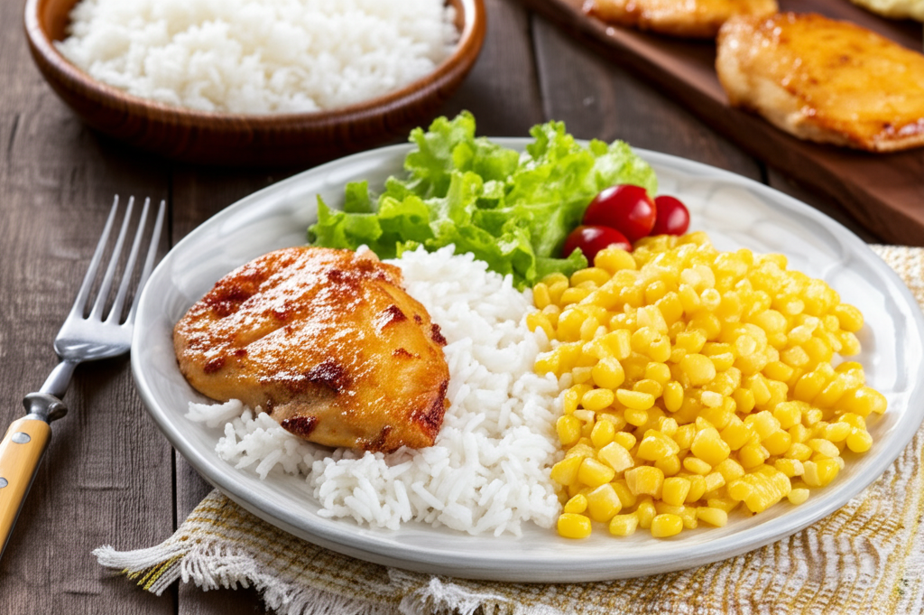 Frango Rápido e Delicioso com Arroz e Milho: Uma Explosão de Sabores!