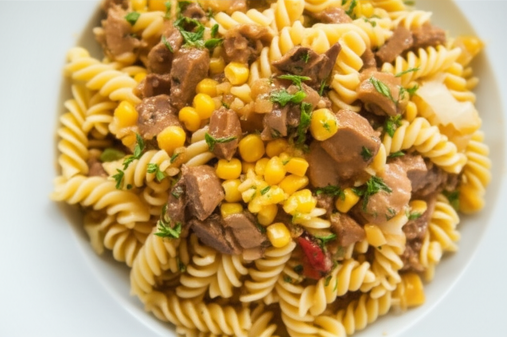 Receita de Macarrão com Bife, Milho e Molho Caseiro: Fácil e Delicioso!