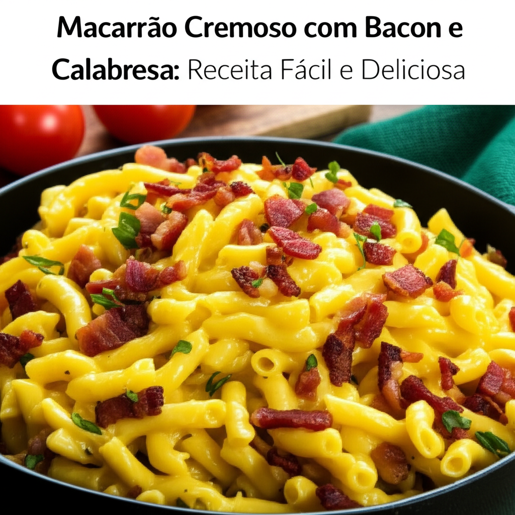 Macarrão Cremoso com Bacon e Calabresa: Receita Fácil e Deliciosa