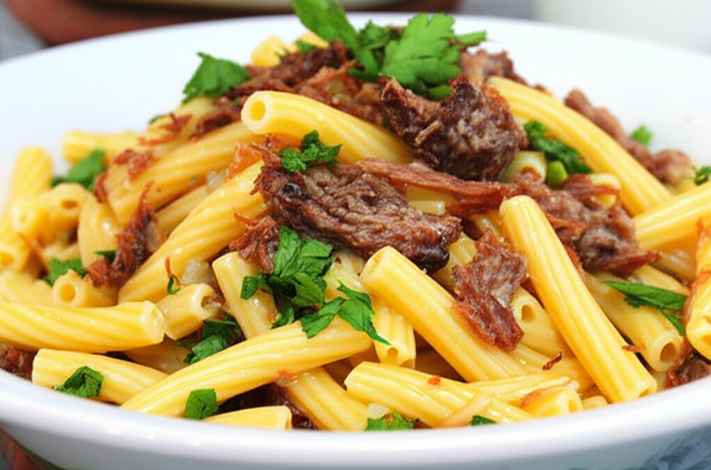 Receita Deliciosa de Macarrão Cremoso com Carne de Sol: Fácil e Caseiro!