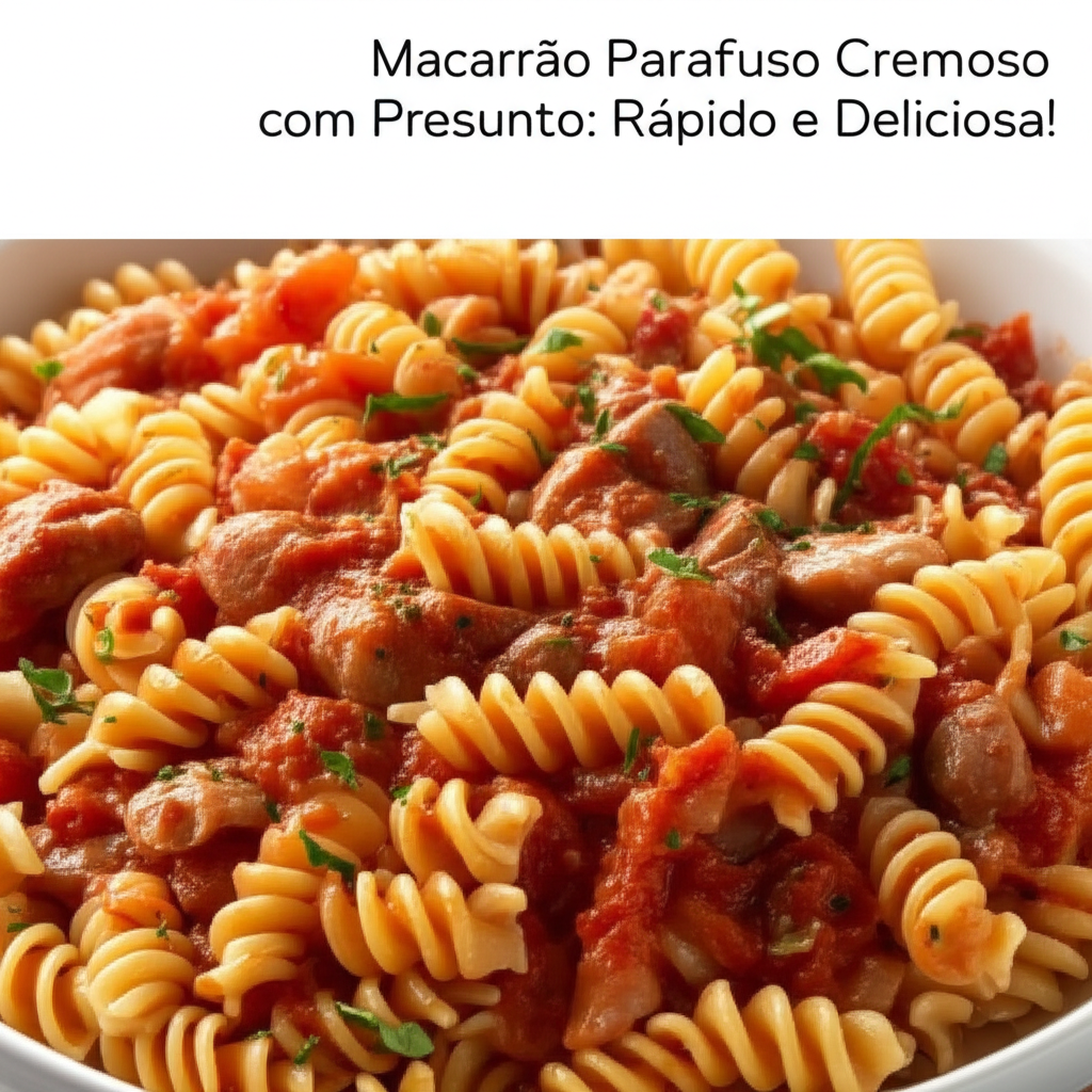 Macarrão Parafuso Cremoso com Presunto: Rápido e Delicioso!