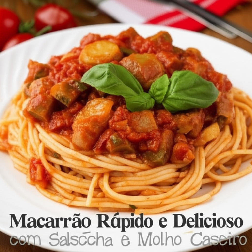Macarrão Rápido e Delicioso com Salsicha e Molho Caseiro