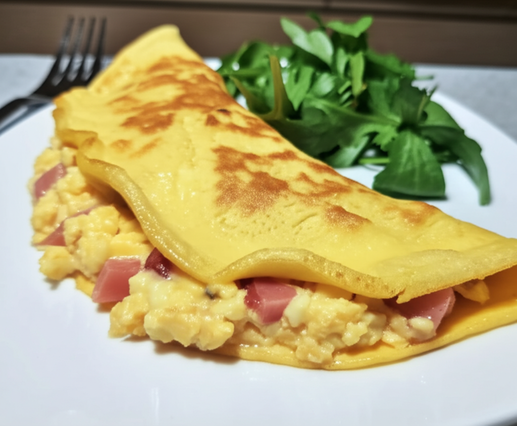 Omelete Cremoso com Presunto: Rápido e Delicioso!