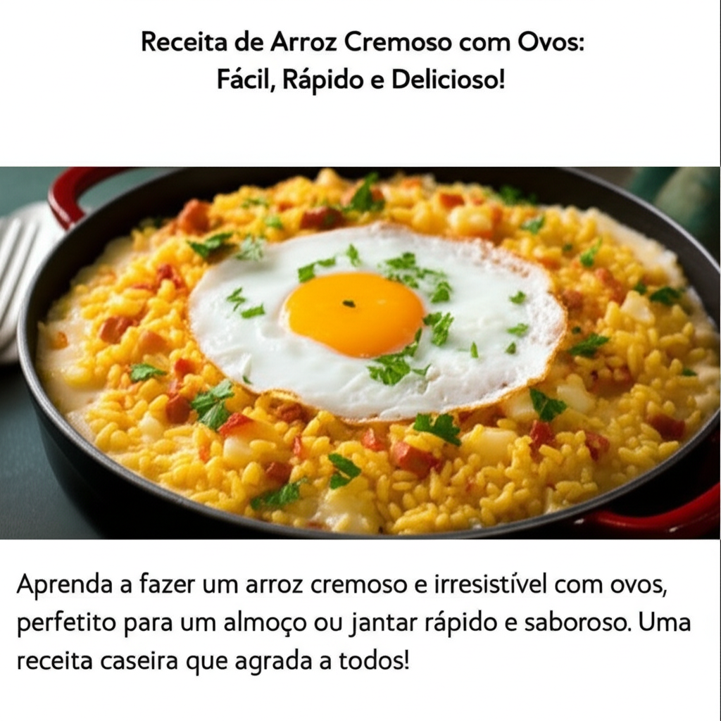 Receita de Arroz Cremoso com Ovos: Fácil, Rápido e Delicioso!