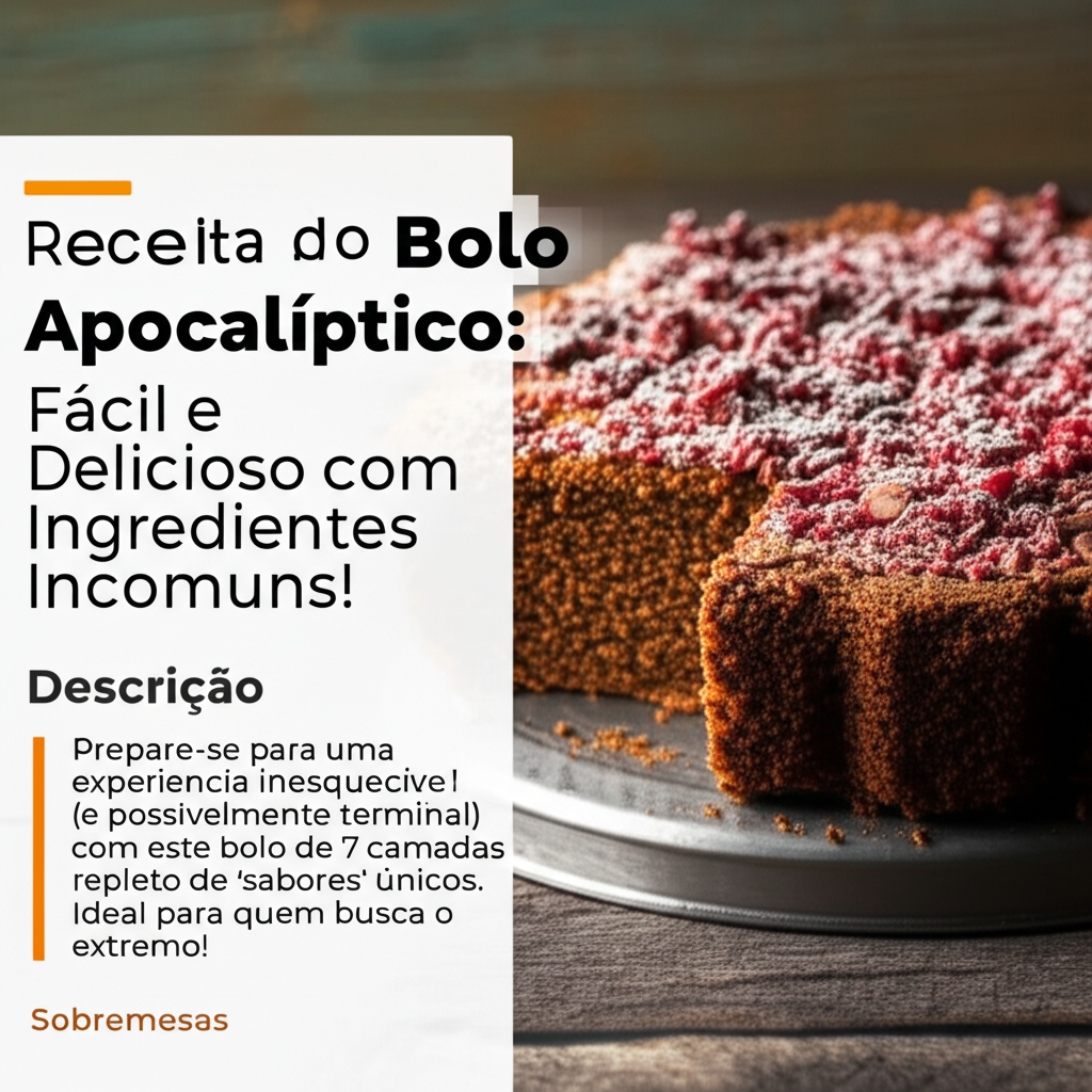 Receita do Bolo Apocalíptico: Fácil e Delicioso com Ingredientes Incomuns!
