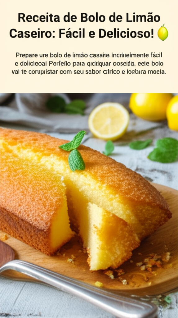 Receita de Bolo de Limão Caseiro: Fácil e Delicioso! 🍋