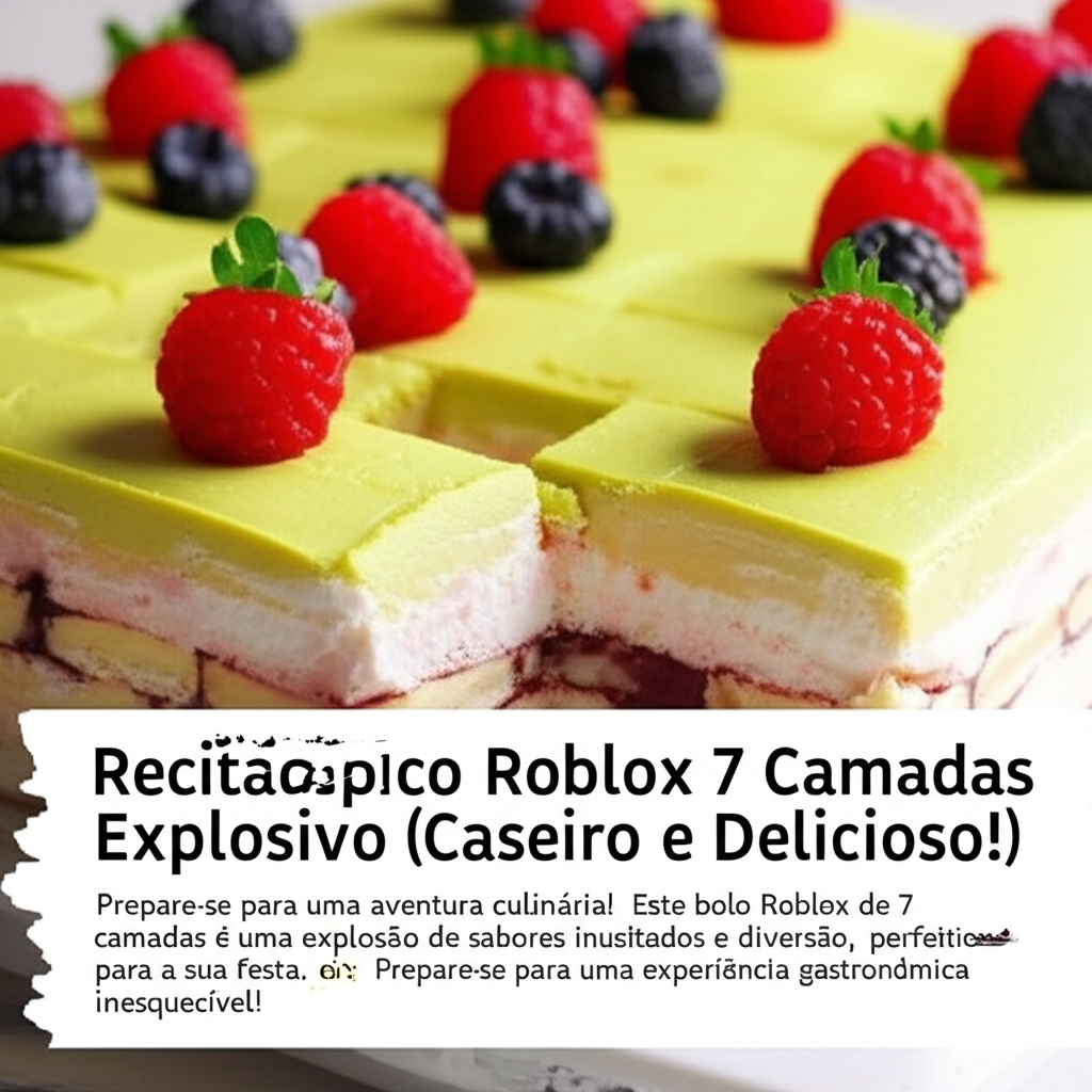 Receita Épica: Bolo Roblox 7 Camadas Explosivo (Caseiro e Delicioso!)