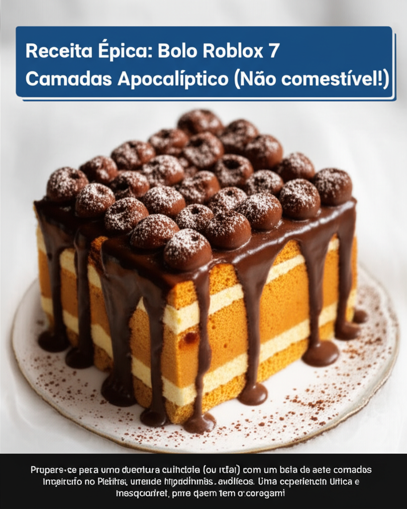 Receita Épica: Bolo Roblox 7 Camadas Apocalíptico (Não comestível!)