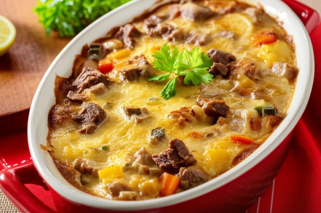 Receita Caseira de Escondidinho Cremoso de Carne com Legumes