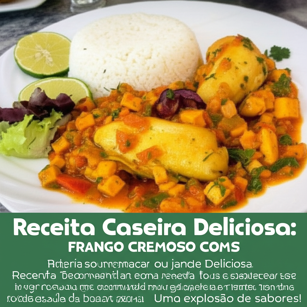 Receita Caseira Deliciosa: Frango Cremoso com Arroz e Batata Palha