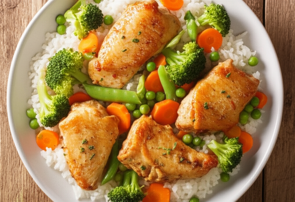 Receita Caseira de Frango com Fígado, Arroz e Legumes Deliciosa