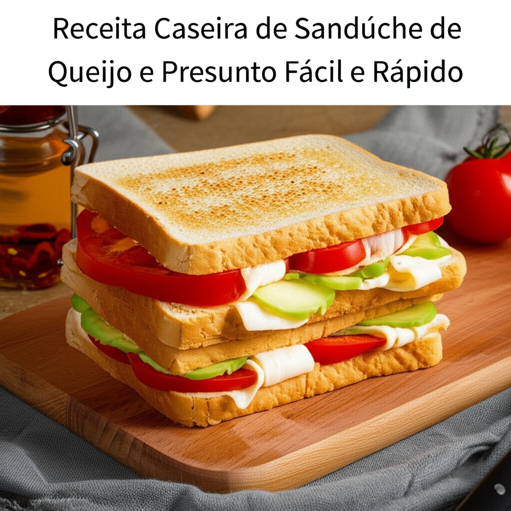 Receita Caseira de Sanduíche de Queijo e Presunto Fácil e Rápido