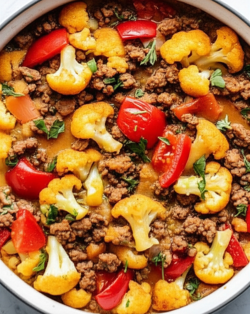 Receita Deliciosa de Couve-Flor com Carne Moída e Tomates Caseira