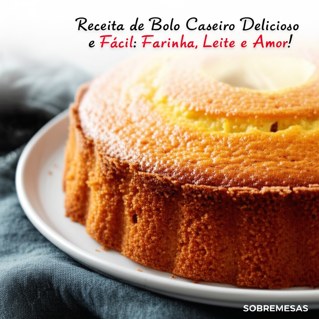 Receita de Bolo Caseiro Delicioso e Fácil: Farinha, Leite e Amor!