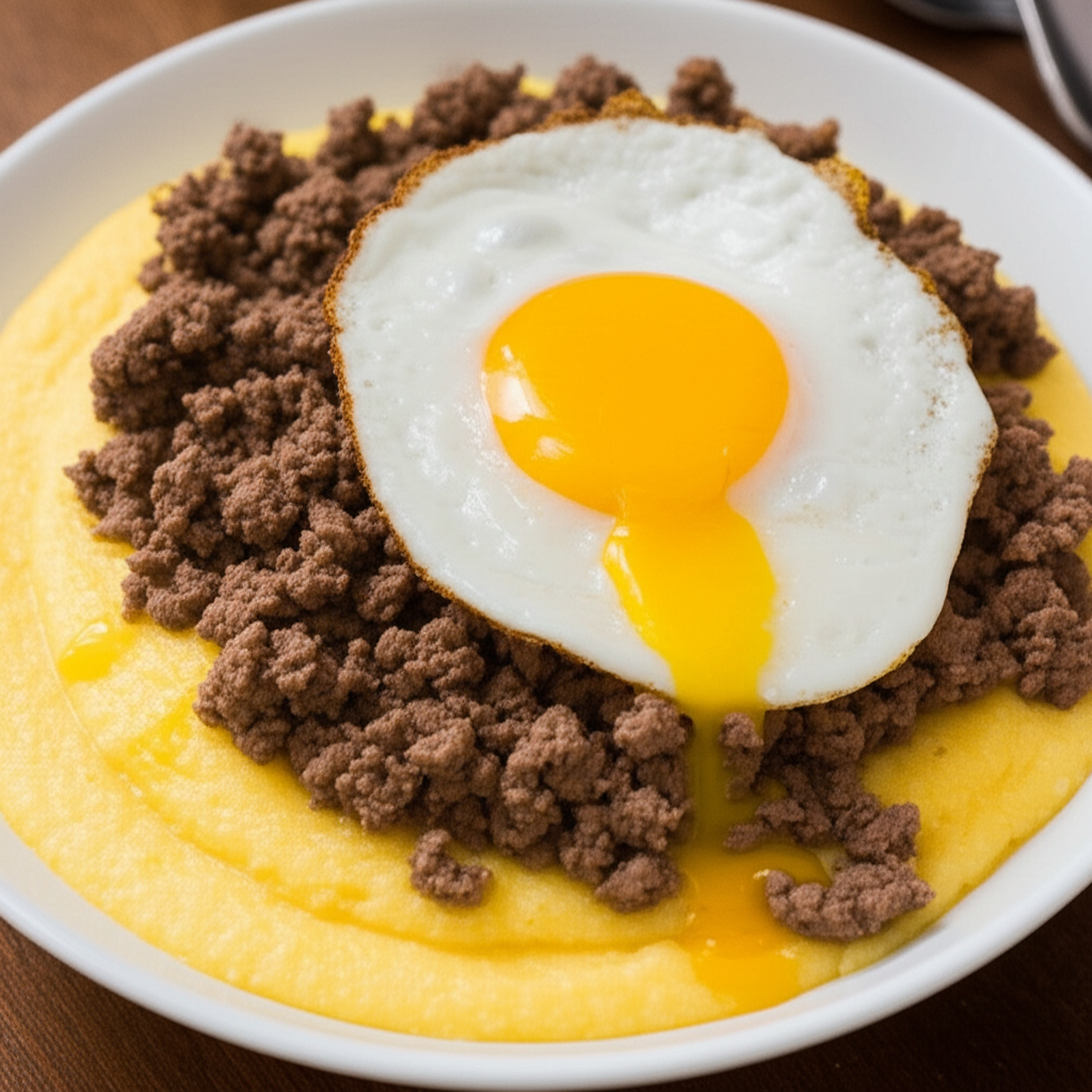 Receita Deliciosa: Polenta Cremosa com Carne Moída e Ovo (Fácil)