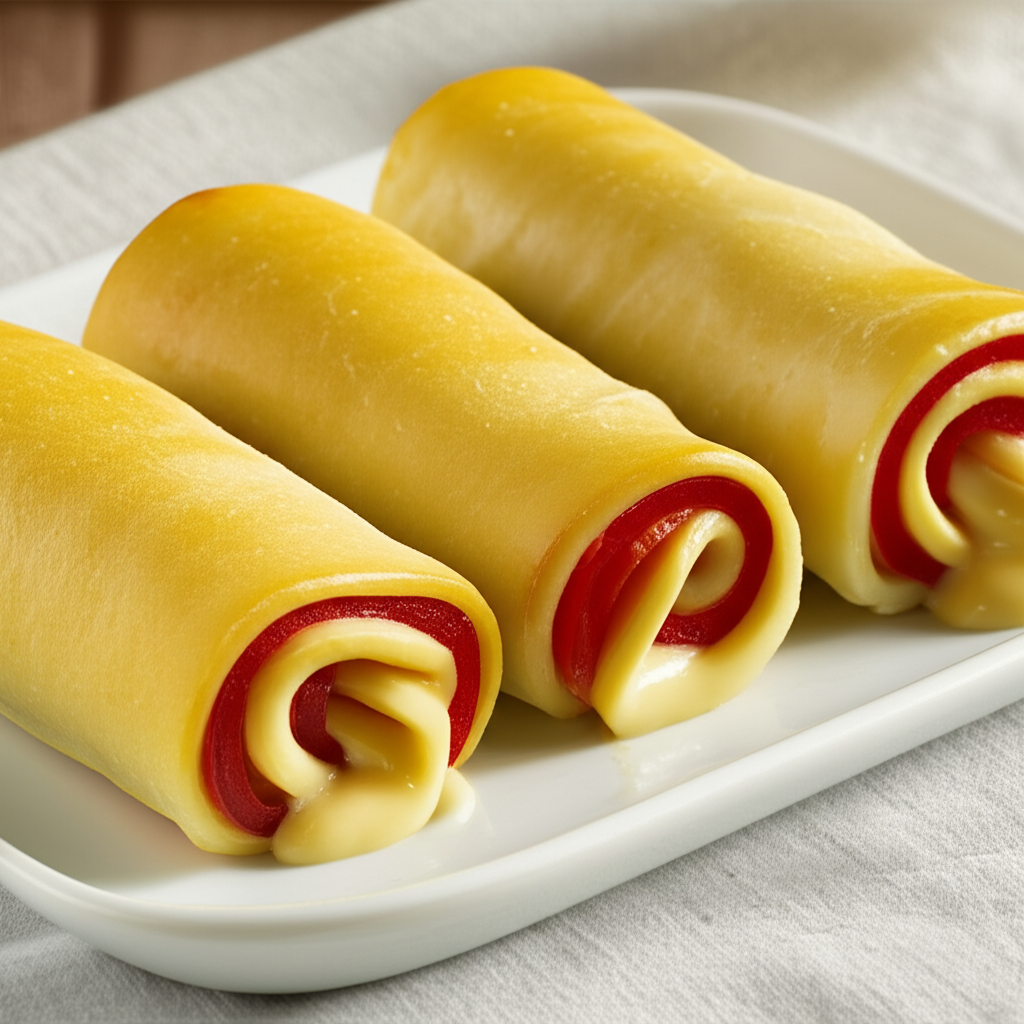 Receita Fácil e Deliciosa de Enroladinho de Presunto e Queijo Caseiro