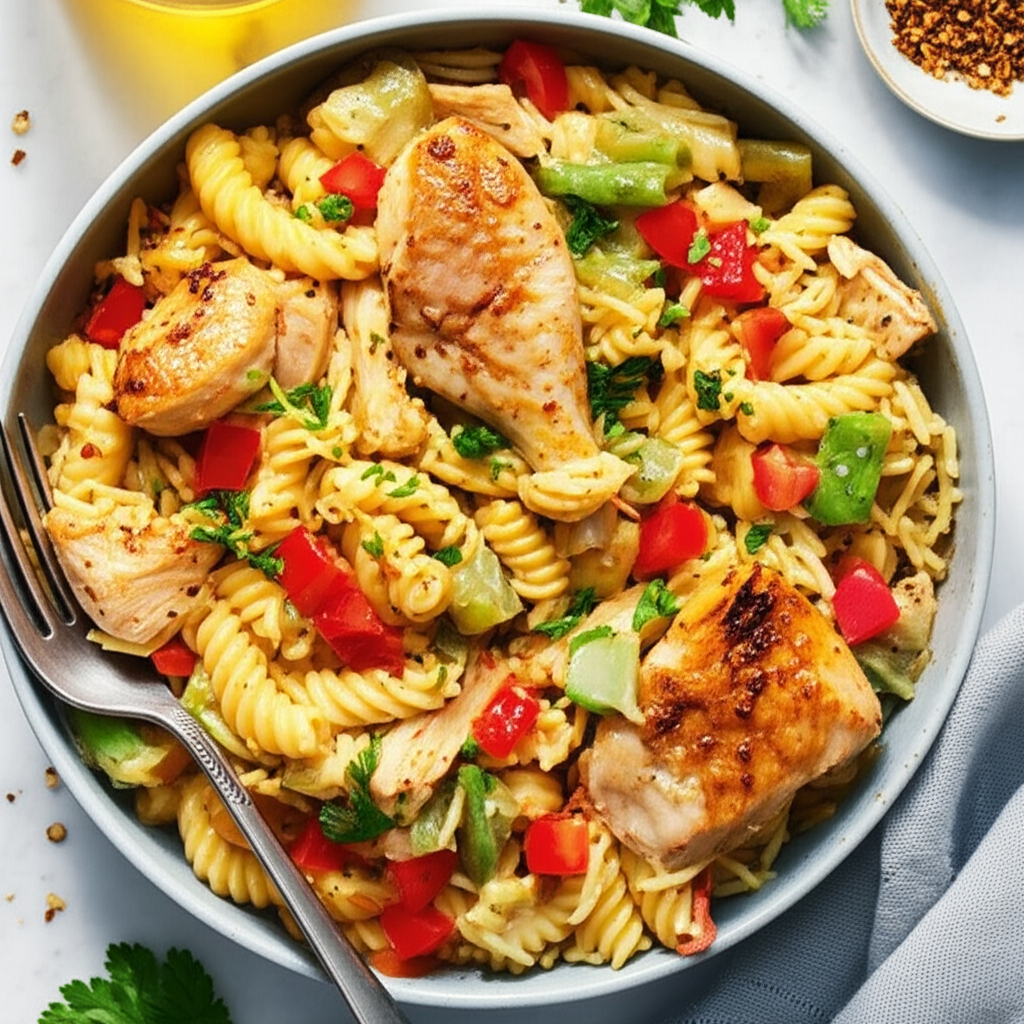 Receita Fácil e Rápida: Arroz Cremoso com Frango e Macarrão Caseiro