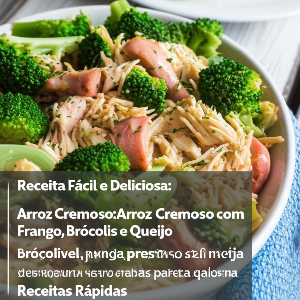 Receita Fácil e Deliciosa: Arroz Cremoso com Frango, Brócolis e Queijo