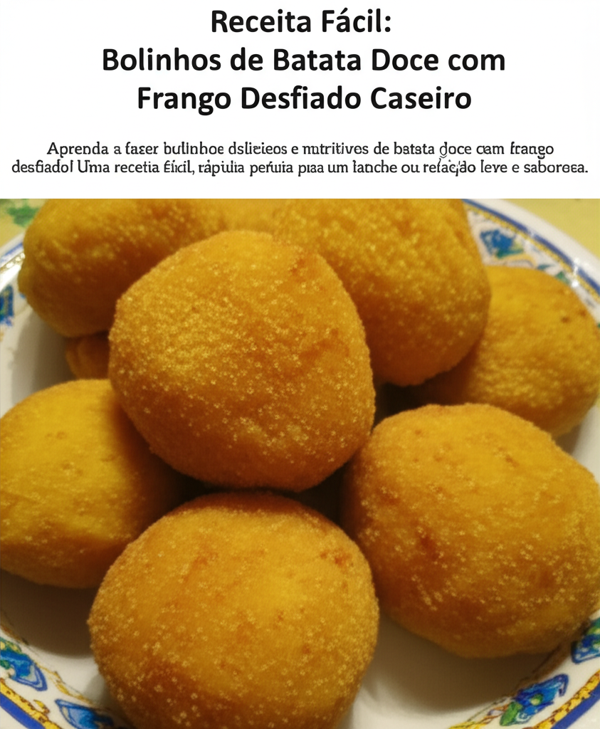 Receita Fácil: Bolinhos de Batata Doce com Frango Desfiado Caseiro