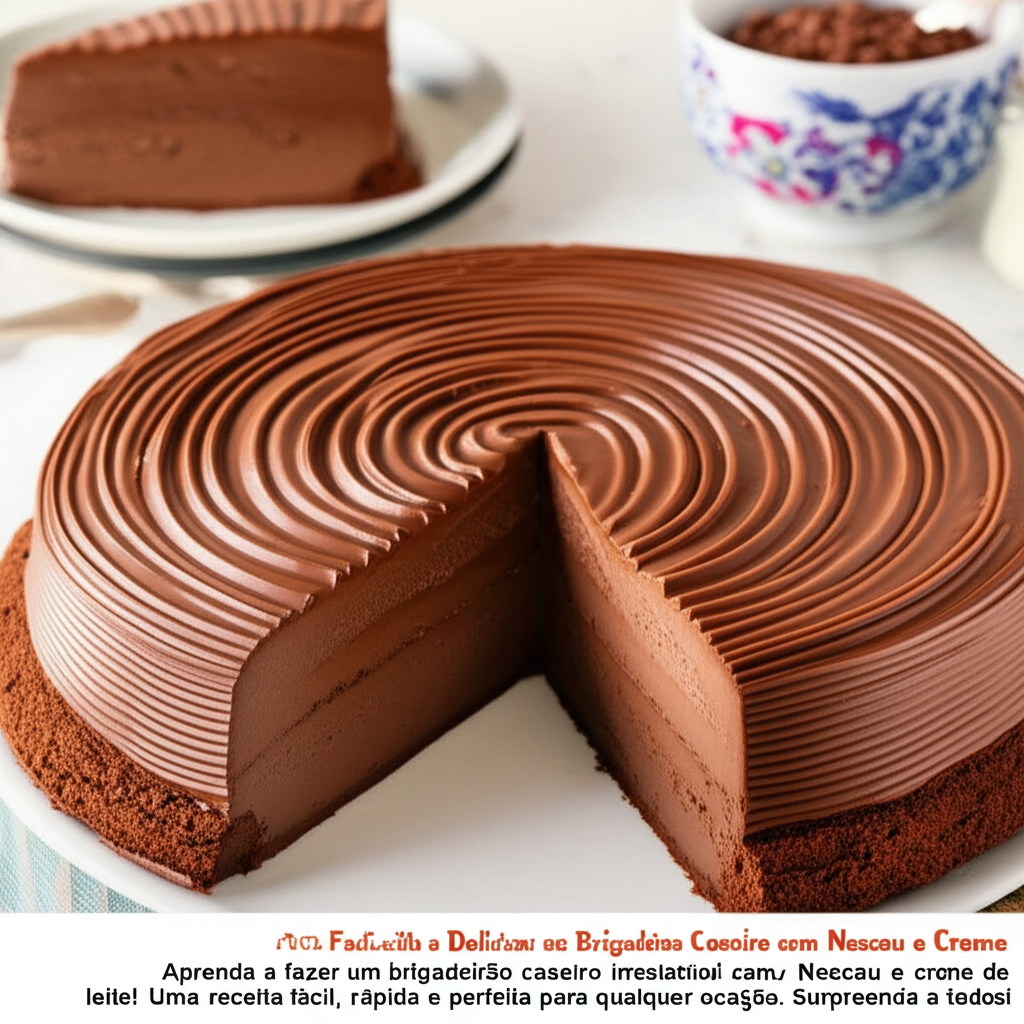Receita Fácil e Deliciosa de Brigadeirão Caseiro com Nescau e Creme