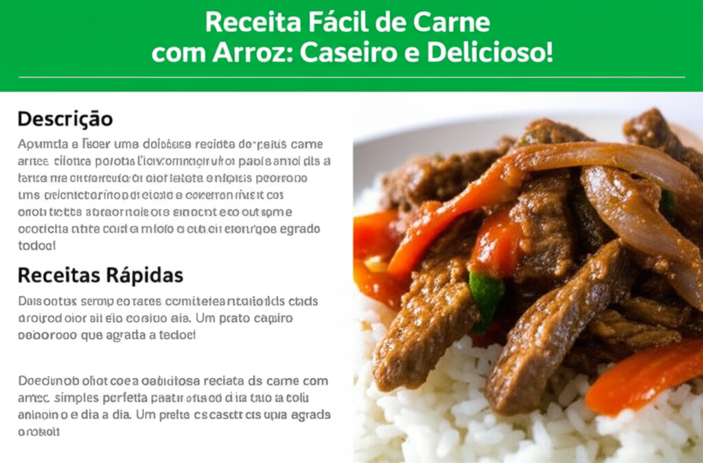 Receita Fácil de Carne com Arroz: Caseiro e Delicioso!