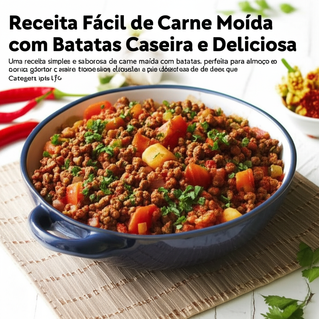 Receita Fácil de Carne Moída com Batatas Caseira e Deliciosa