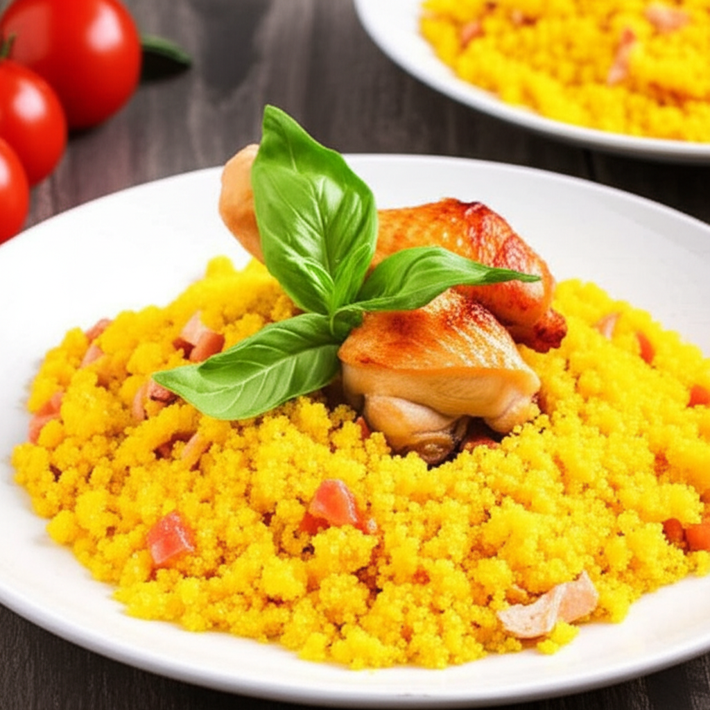 Receita Fácil e Rápida: Cuscuz Cremoso com Frango Caseiro e Delicioso!