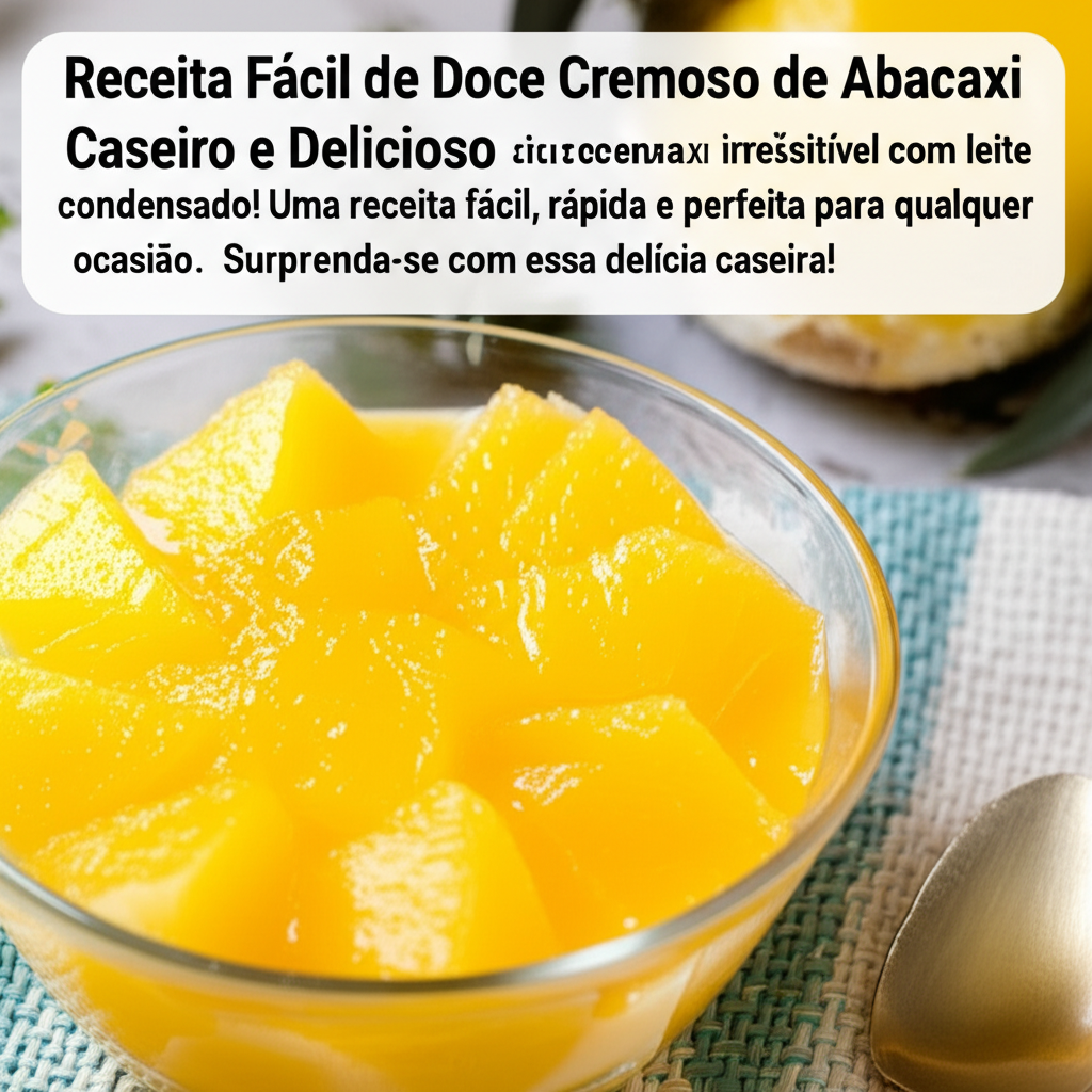 Receita Fácil de Doce Cremoso de Abacaxi Caseiro e Delicioso