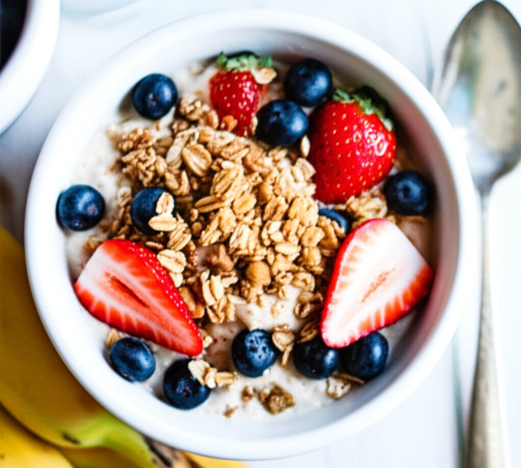 Receita Fácil e Deliciosa de Aveia com Granola e Frutas Caseira