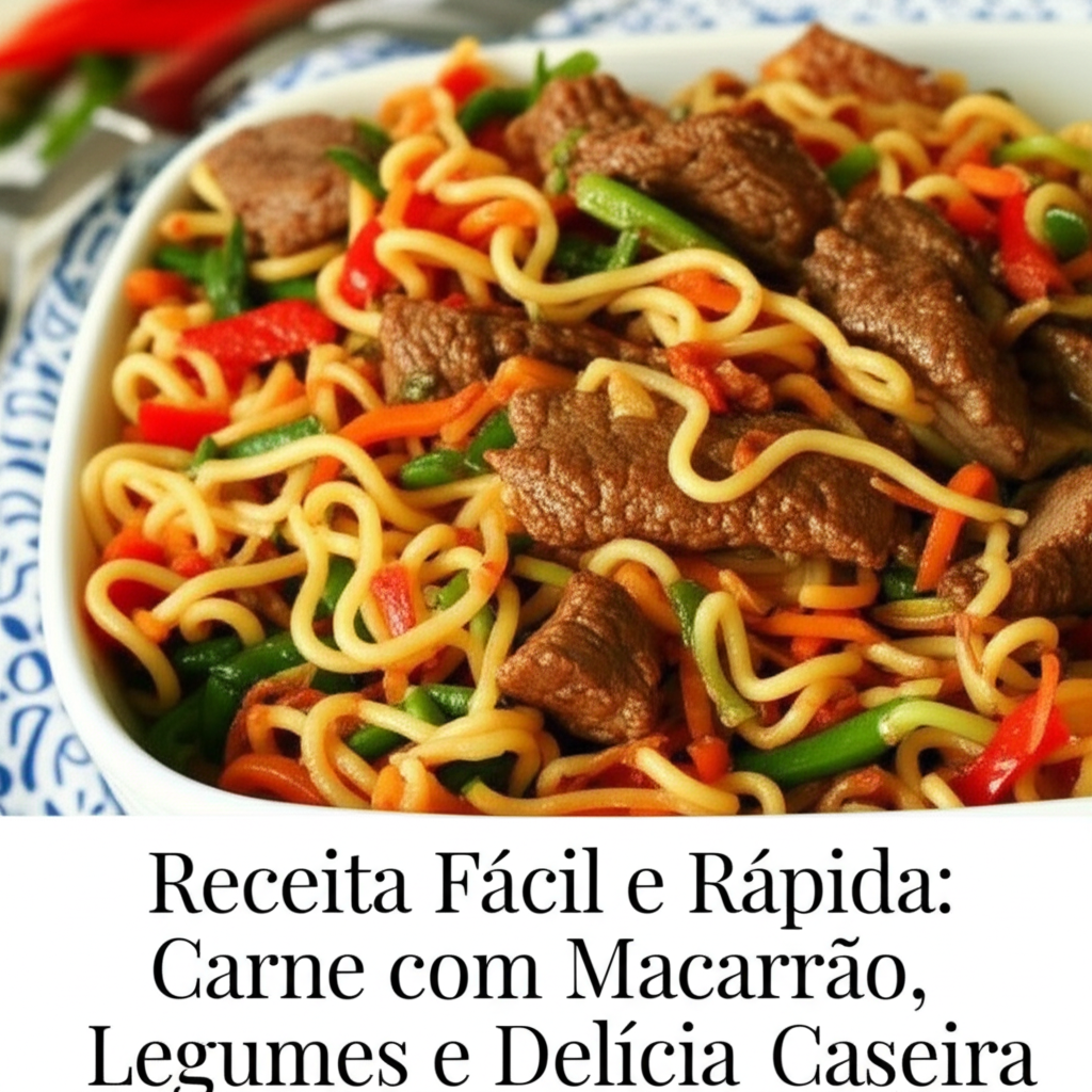 Receita Fácil e Rápida: Carne com Macarrão, Legumes e Delícia Caseira