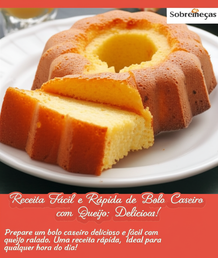 Receita Fácil e Rápida de Bolo Caseiro com Queijo: Delicioso!
