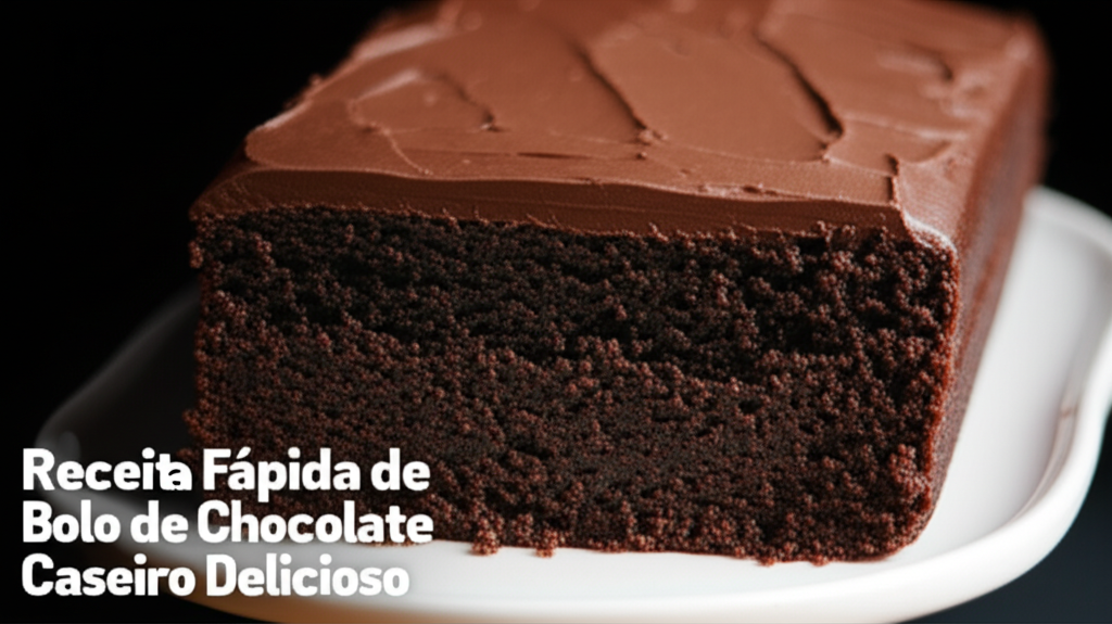 Receita Fácil e Rápida de Bolo de Chocolate Caseiro Delicioso
