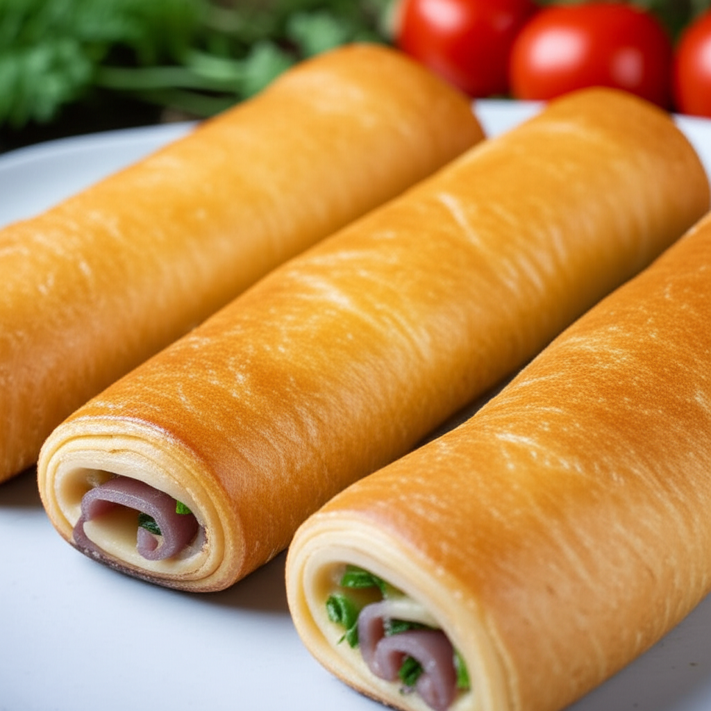 Receita Fácil e Deliciosa de Enroladinho de Presunto e Queijo Caseiro