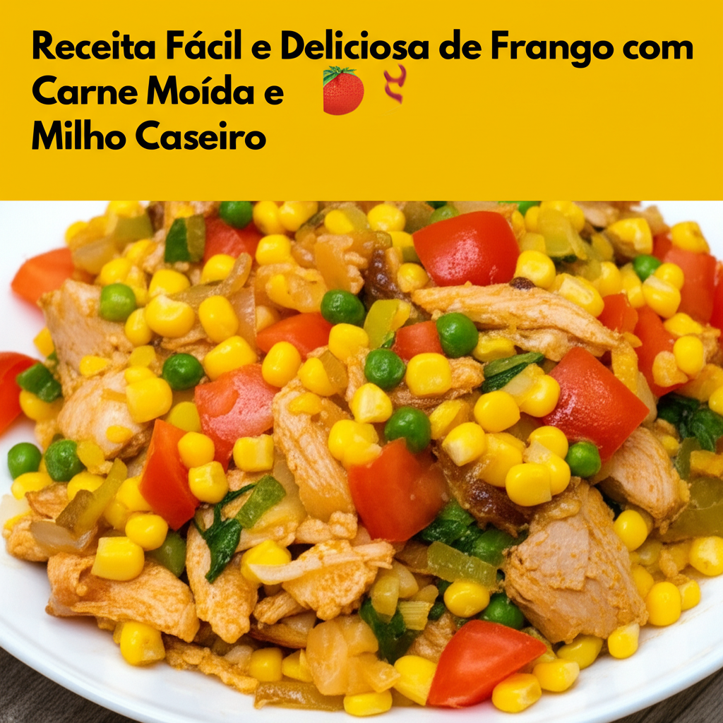 Receita Fácil e Deliciosa de Frango com Carne Moída e Milho Caseiro