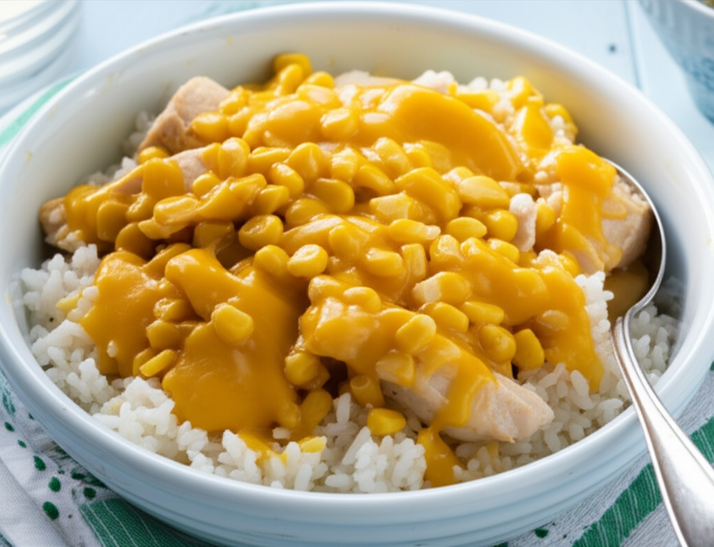 Receita Fácil e Rápida: Frango Cremoso com Arroz e Milho (Delicioso)