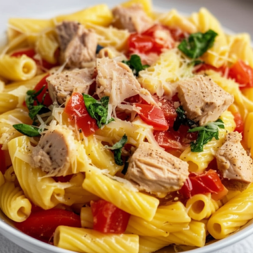Receita Fácil e Deliciosa de Macarrão com Atum, Tomate e Sarda