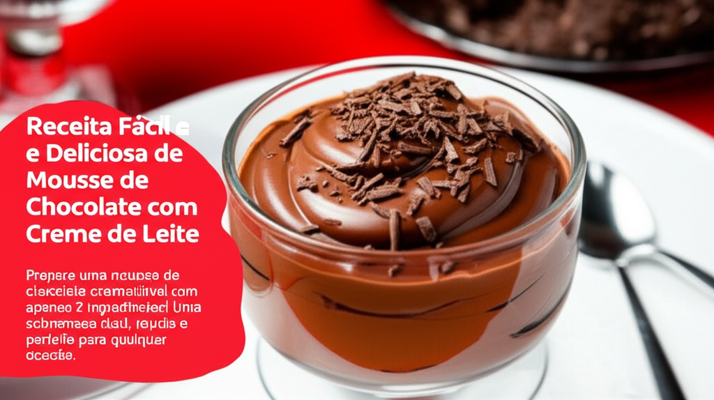 Receita Fácil e Deliciosa de Mousse de Chocolate com Creme de Leite